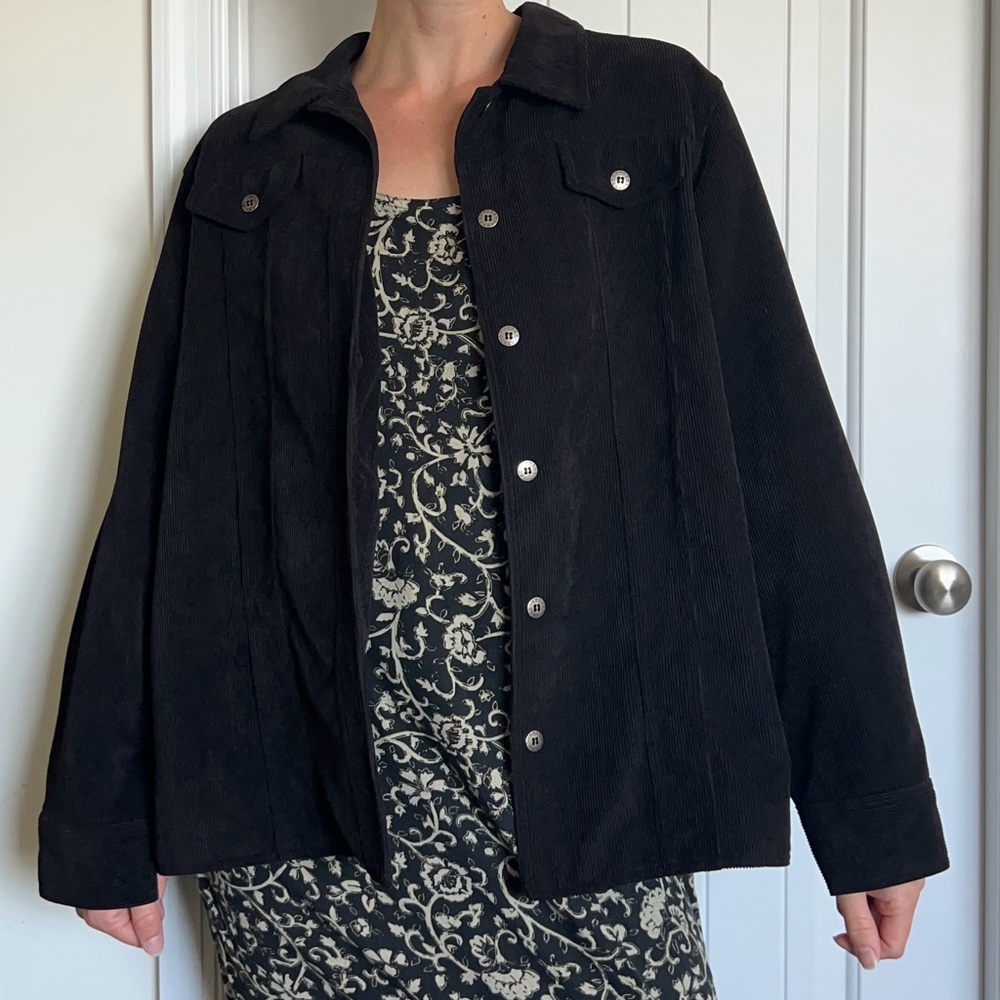 Vintage Black Corduroy Button Down Shirt